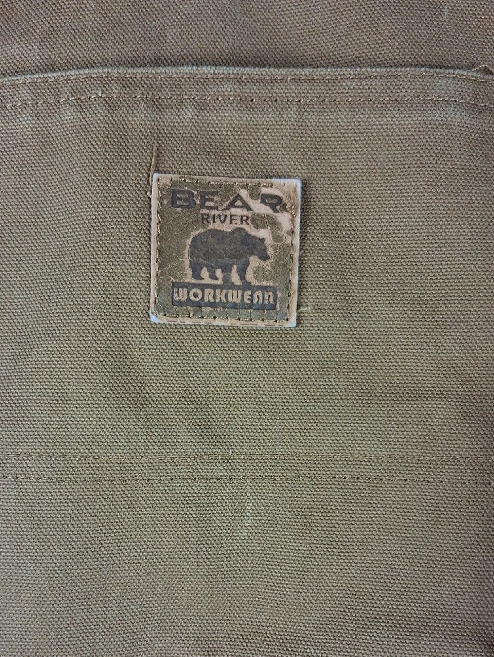 Vintage Bear River Workwear Brown Canvas Double Knee Wide Leg Work Pants 42/30